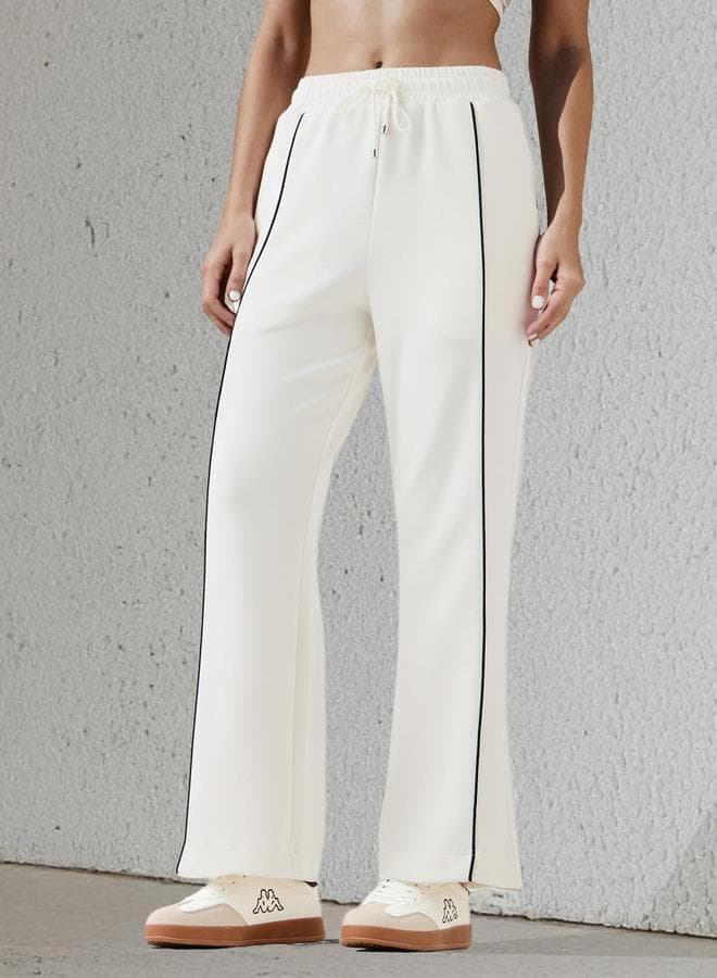 Kappa White Piping Detail Wide Leg Track Pants - Image 1