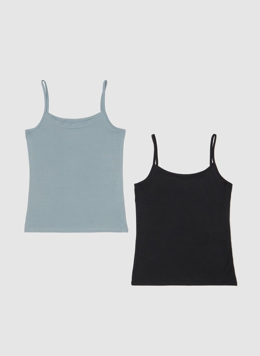Two-Pack Microfiber Stretch Vests with Spaghetti Straps - Image 1