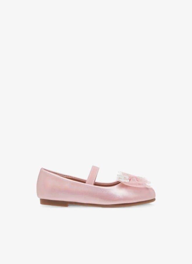 Girls Pink Bow Ballerinas Lm50Apink Slip-On Shoes - Image 1