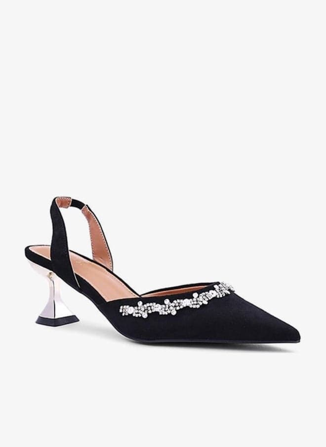 Black Slingback Mule Heels for Elegant Evenings - Image 1