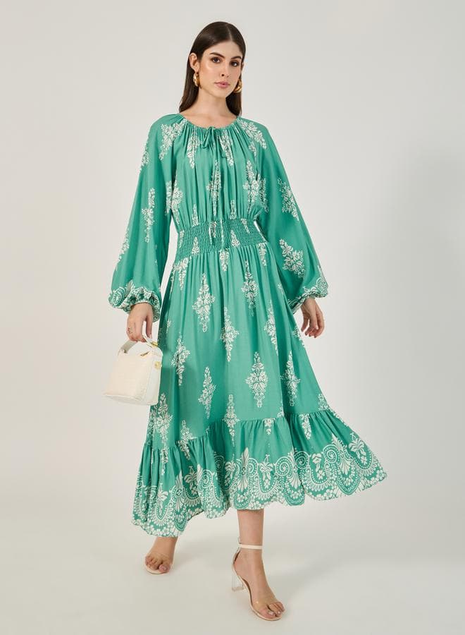 Mint Green Floral Maxi Dress 7012111703 - Image 1
