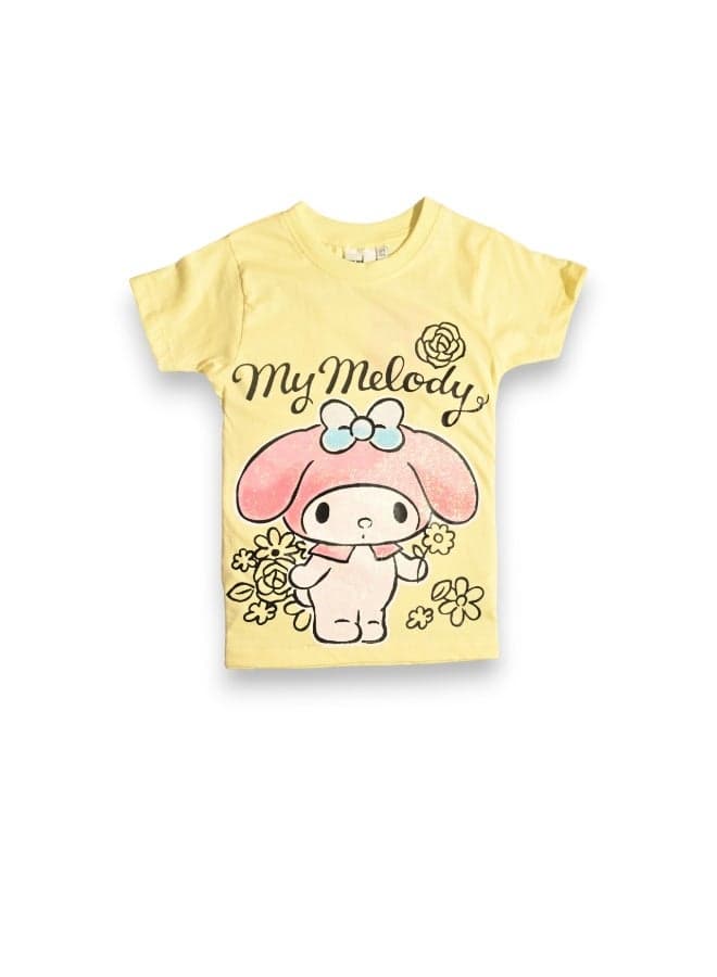 My Melody Girls Yellow Cotton T-Shirt - Image 1