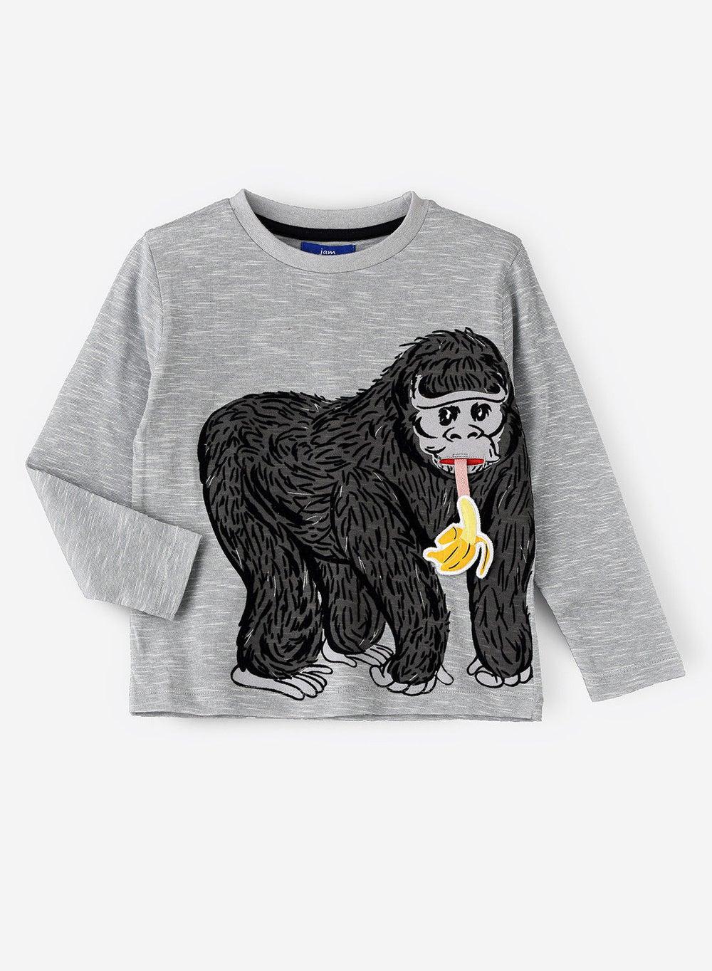 Grey Printed Knit T-Shirt Arkttdb W208 - Image 1