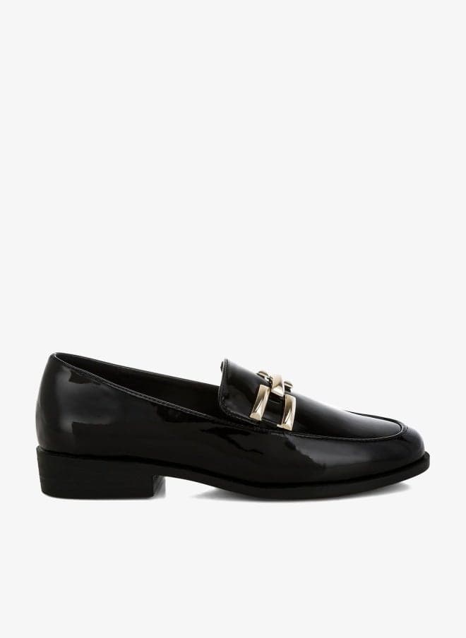 Londo Rag Black Patent Faux Leather Horsebit Loafers - Image 1
