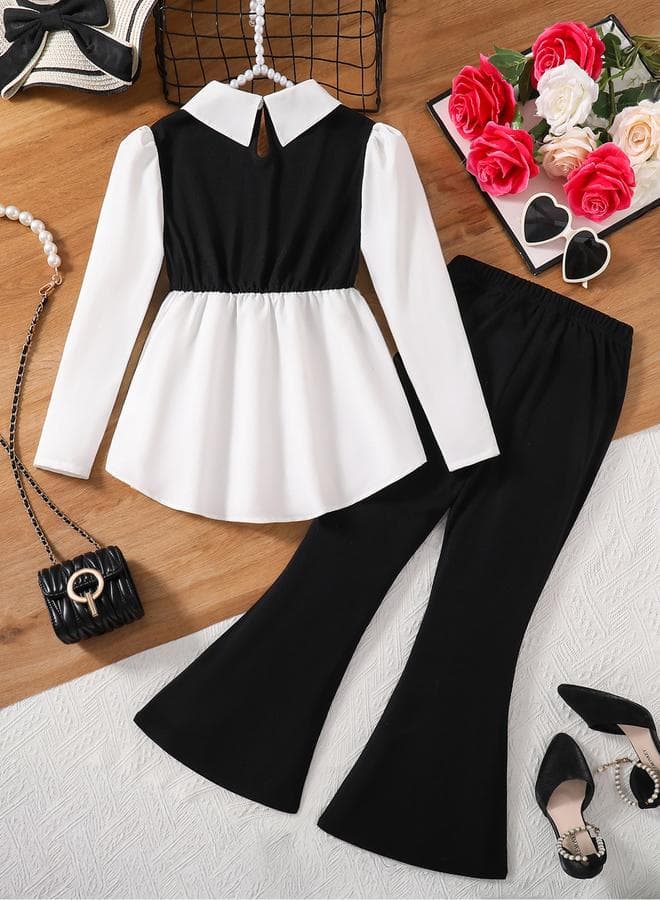 Take Two Teens Flounce Hem Top & Flare Pants Set - Image 1