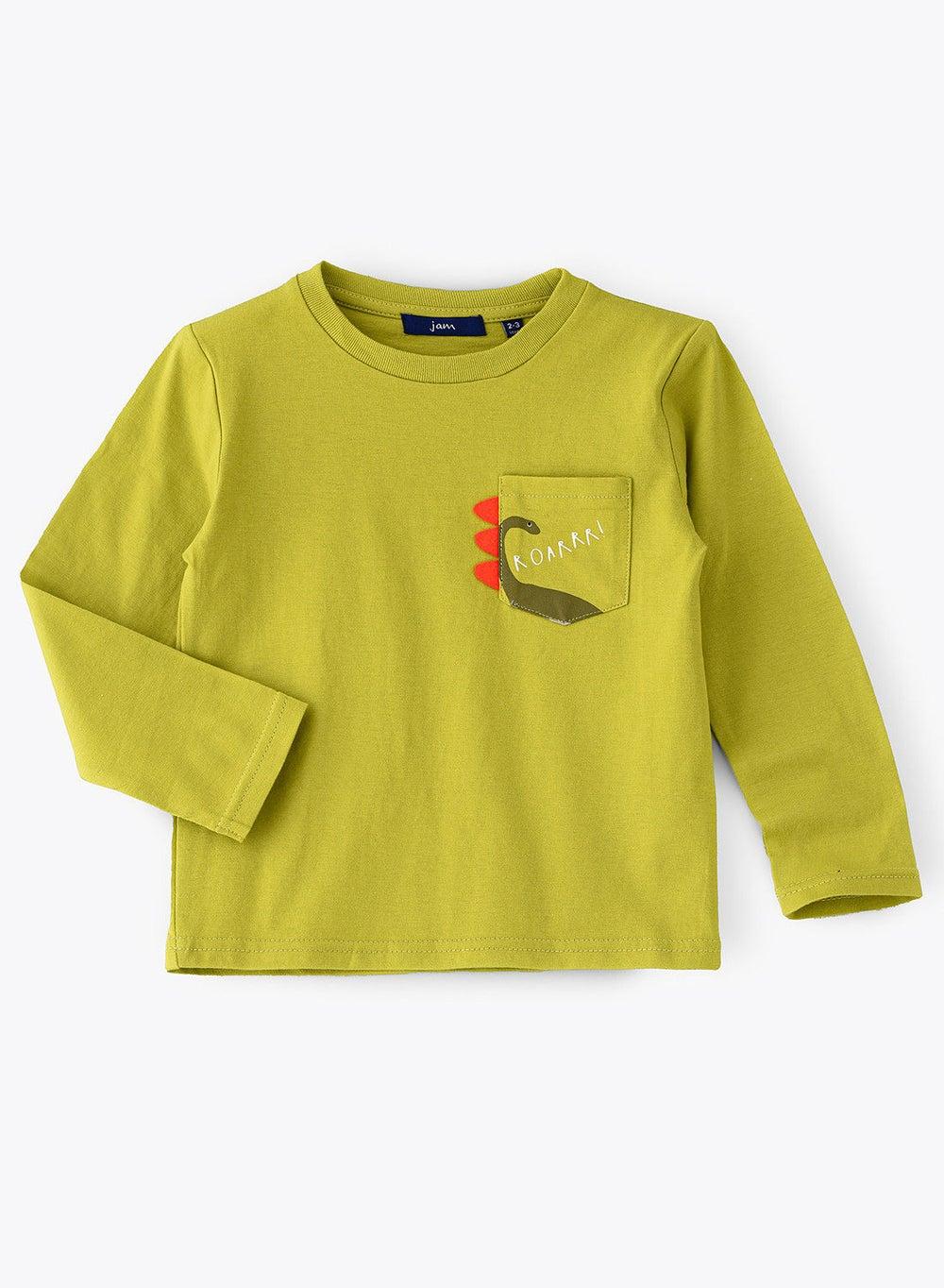 Rstdb W201 Boys Green Printed Knit T-Shirt - Image 1