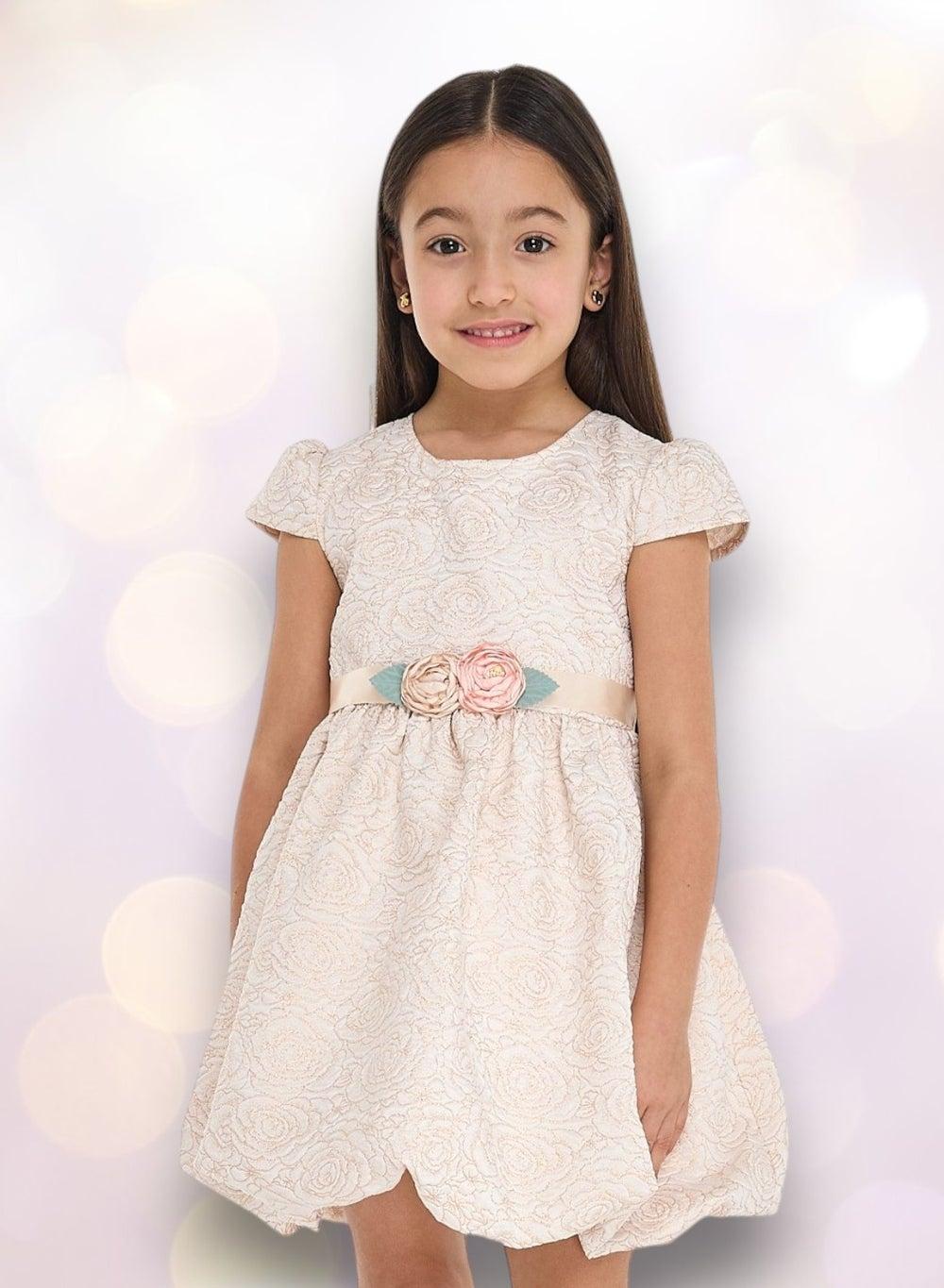 Rose Jacquard Fit & Flare Dress - Image 1