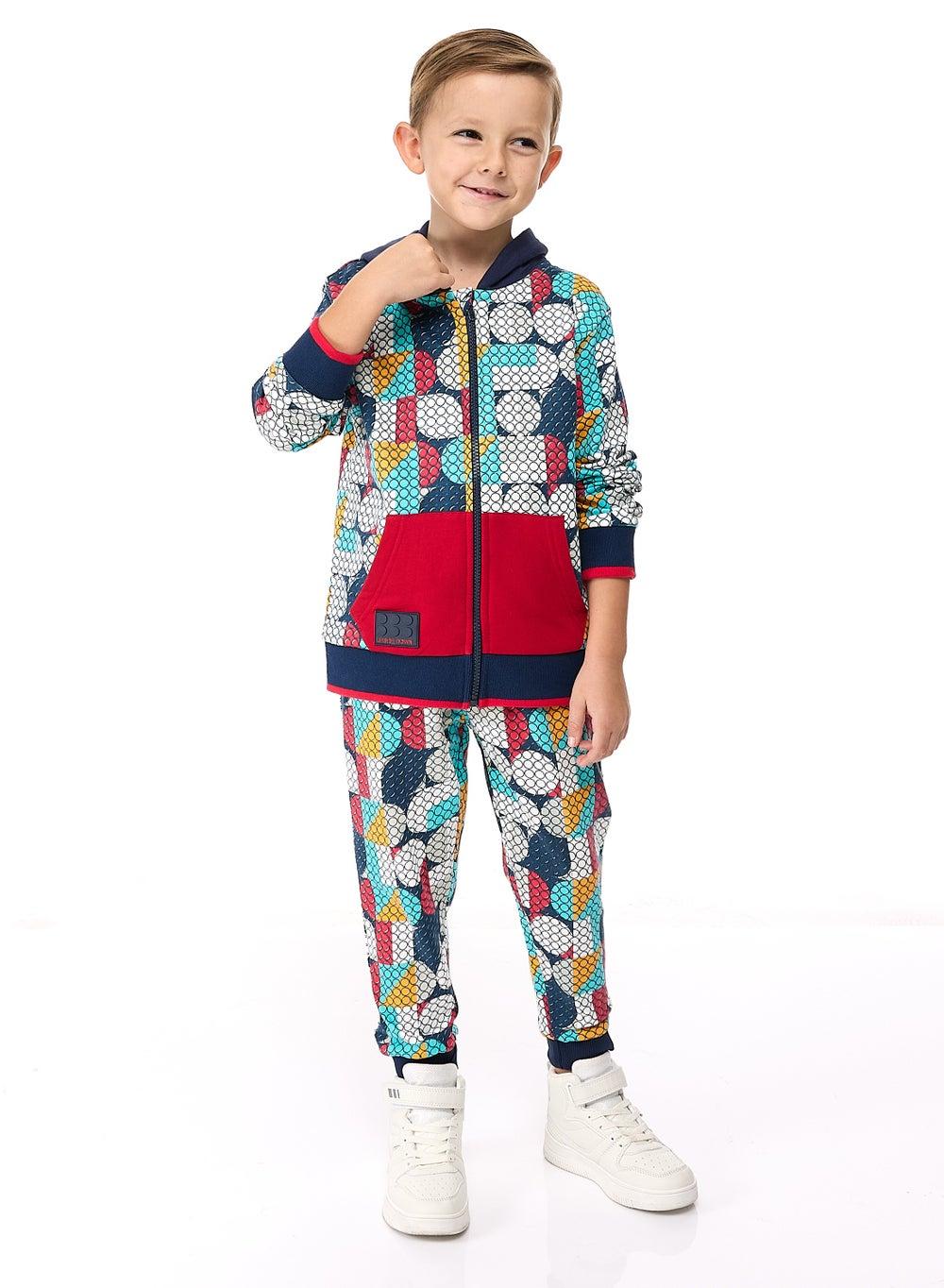 Boys' Printed Fullzip Hoodie & Jogger Set Multi - Image 1