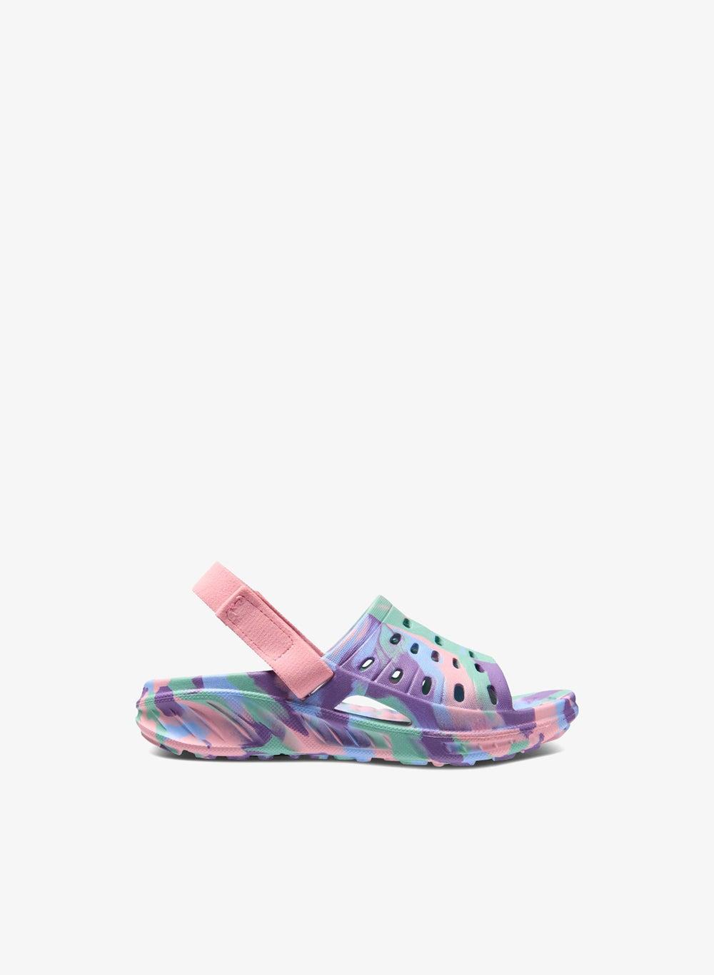 Girls Trekking Slide – Marbled Garden Grip Sandals - Image 1