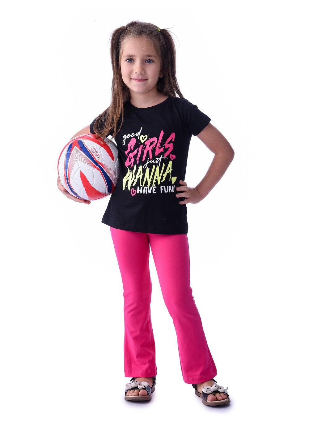 Girls’ 2-Piece Tee & Flared Legging Set (2-8 Years) - Image 1
