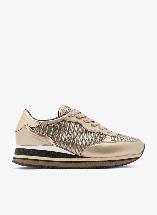 Gold Dynamic Low Top Sneakers 25520Aa1 - Image 1