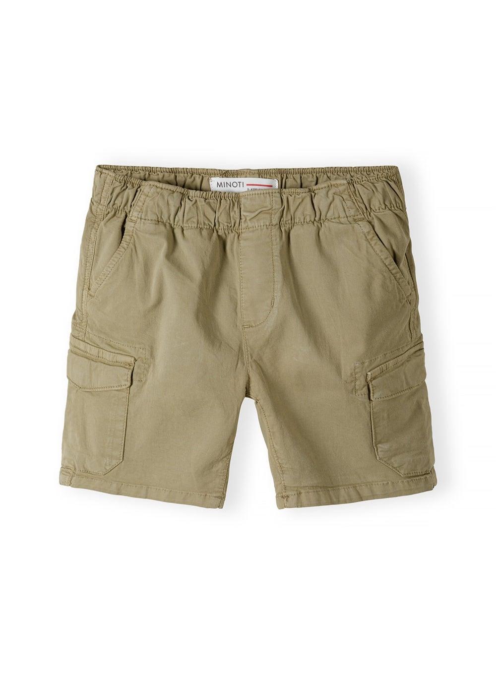 Boys Grey Cotton Cargo Shorts with Pockets - Image 1