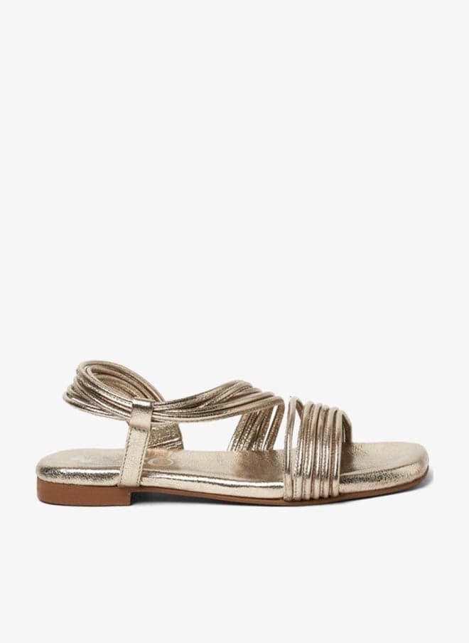 Rose Gold Flat Slingback Sandals with Comfort Fit - Image 1