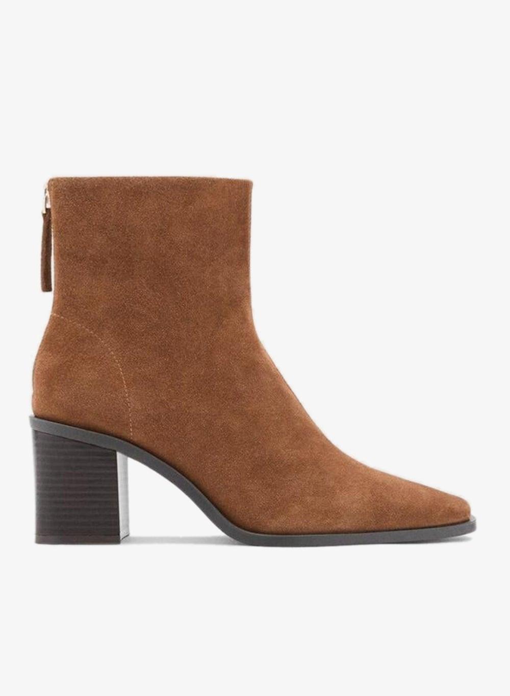 Taupe Suede Ankle Boots 17093819 Block Heel - Image 1