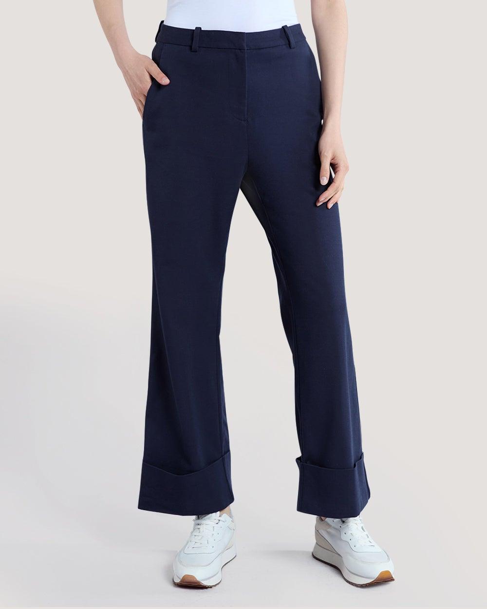 Gant Creased Turn-Up Wide-Leg Pants - Image 1