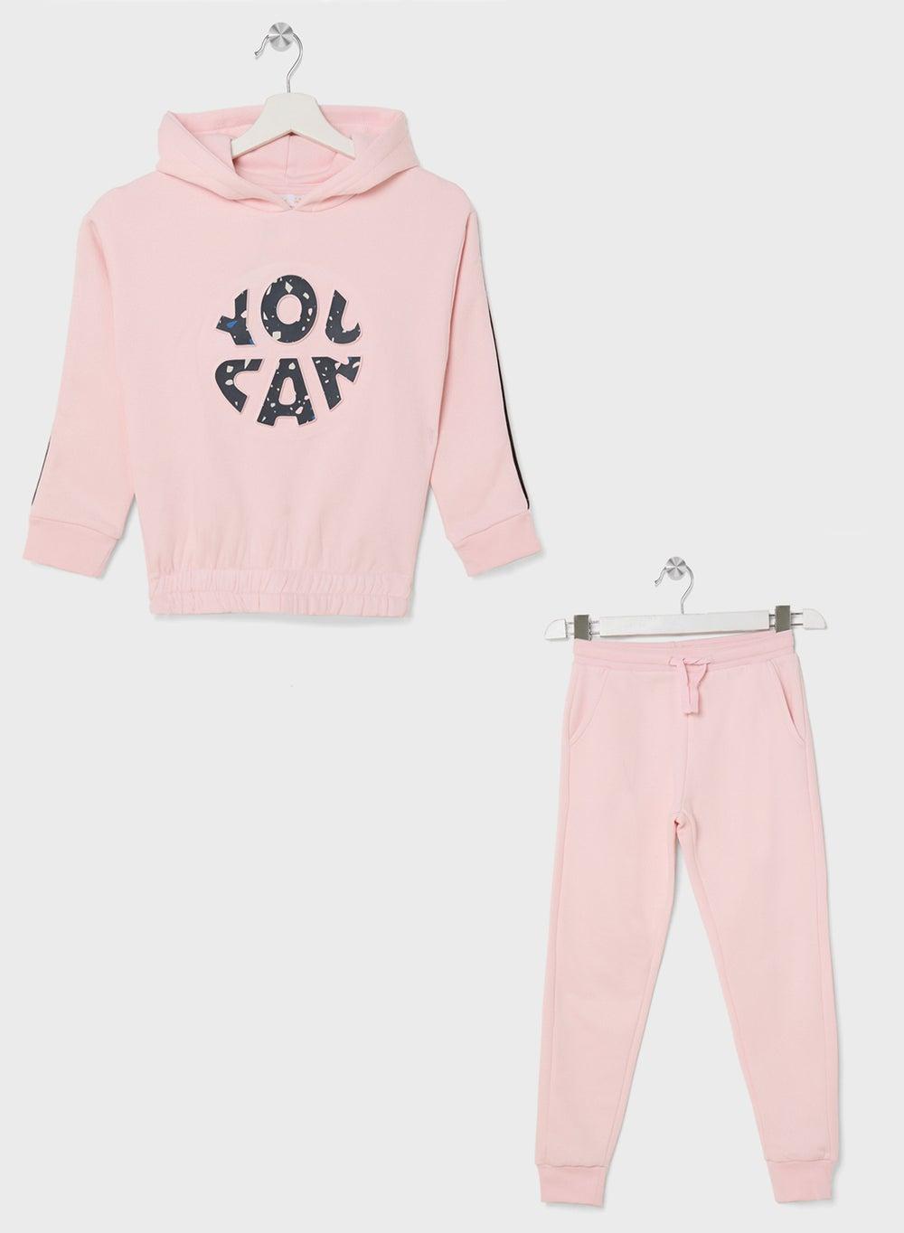 Girls Foam Print Hoodie & Jogger Set - Image 1