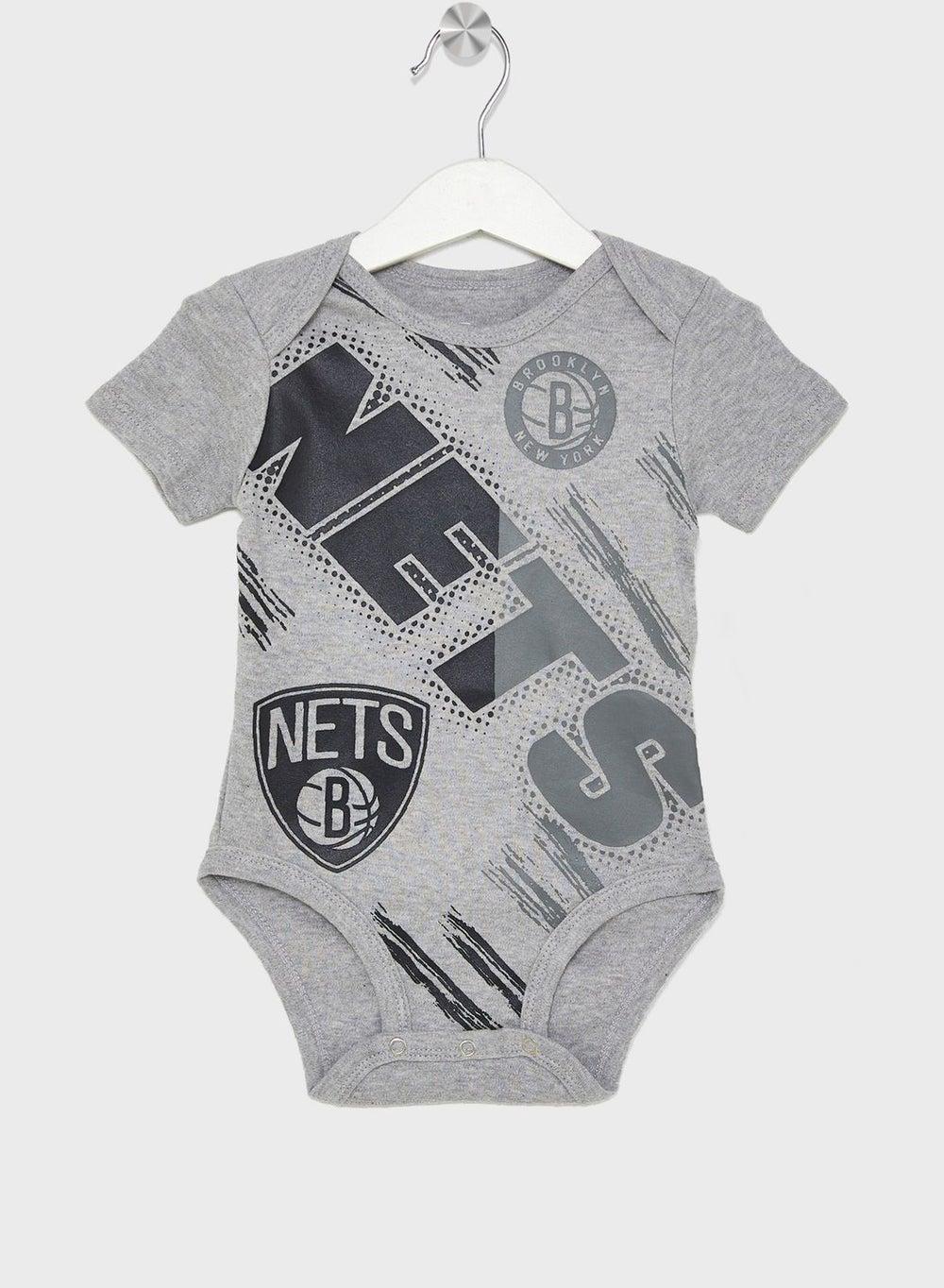Kids Brooklyn Nets Dribbles Creeper T-Shirt - Image 1