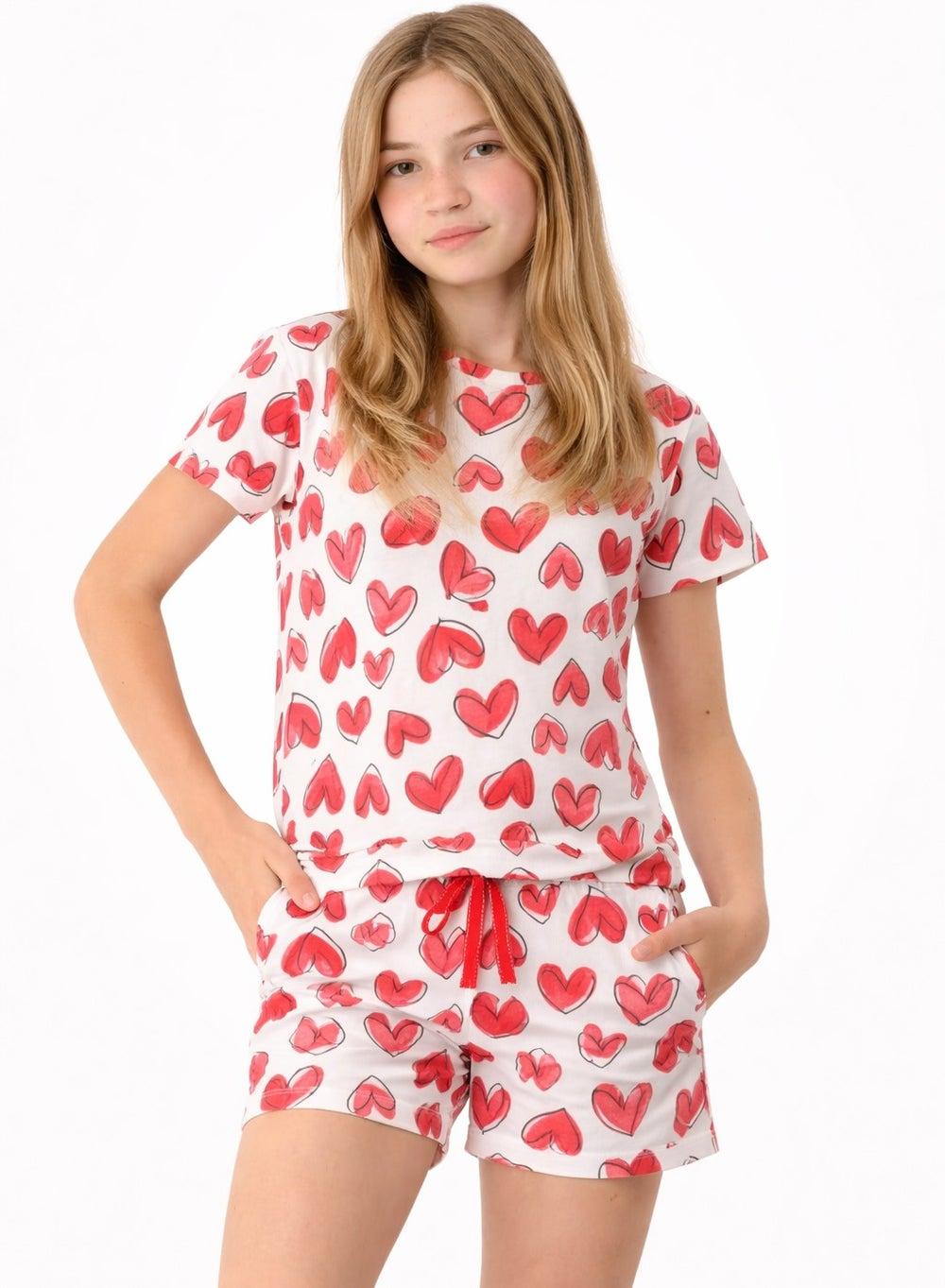 Urbasy Girls Printed T-Shirt & Shorts Co-Ord Set - Image 1