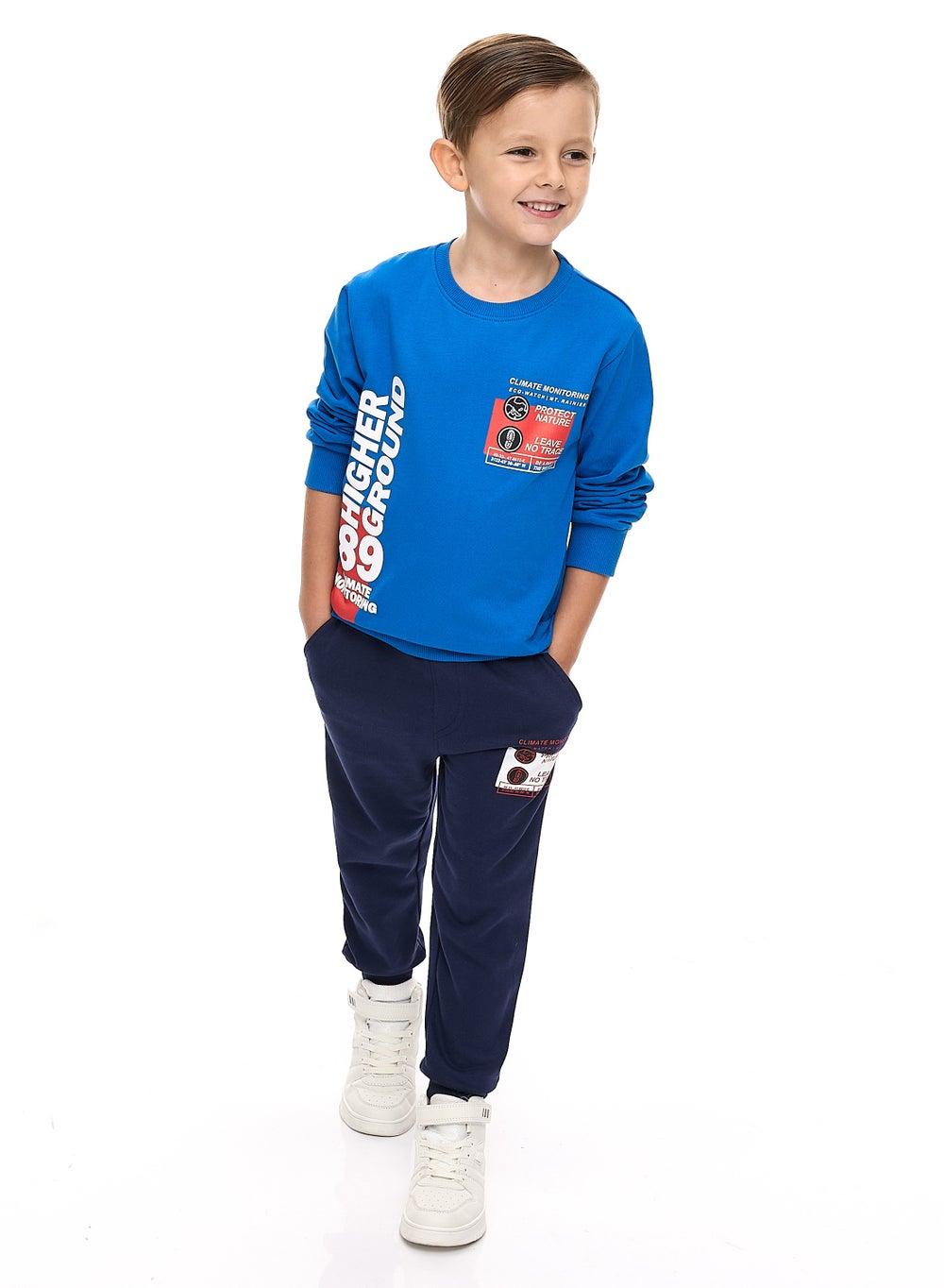 Boys' 2-Piece Sweatshirt and Jogger Set Royal Blue/Navy - Image 1