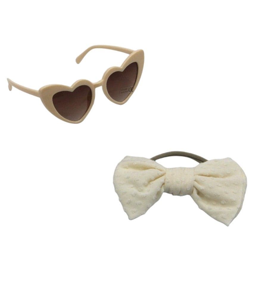 Yara Cream Glasses & Flower Headband Set for Girls - Image 1