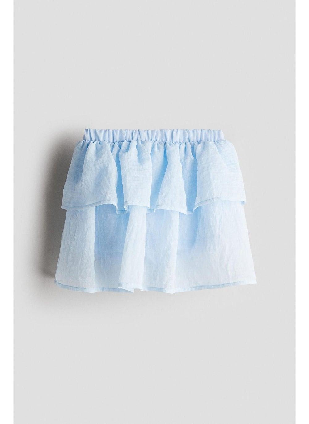 Tiered Cotton Skort with Plumeti Detail - Image 1