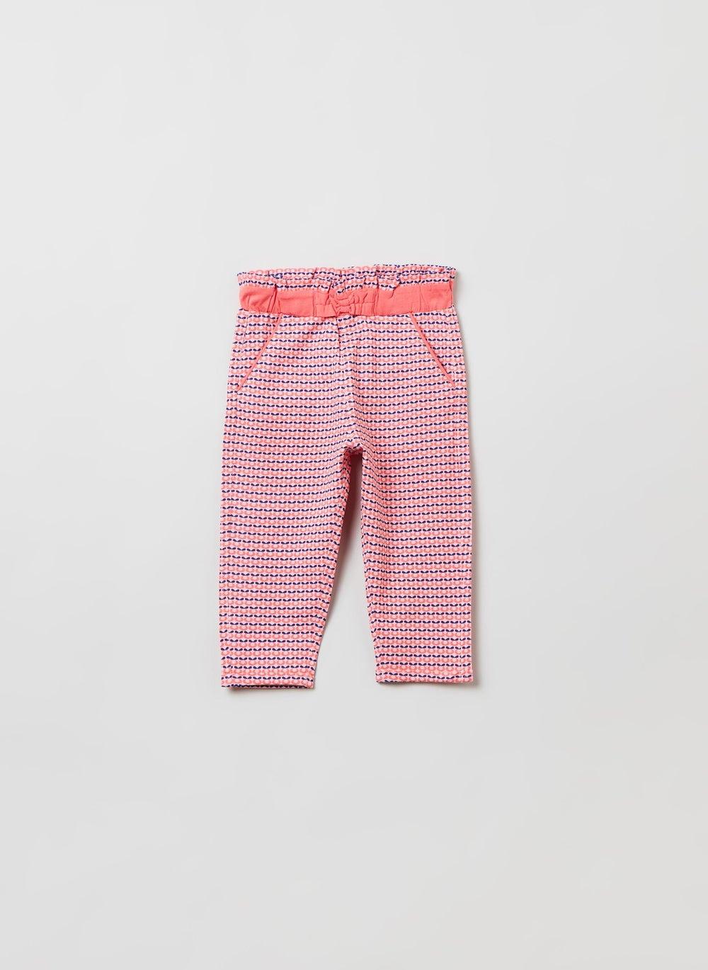 Girls Geometric Print Jersey Trousers - Image 1