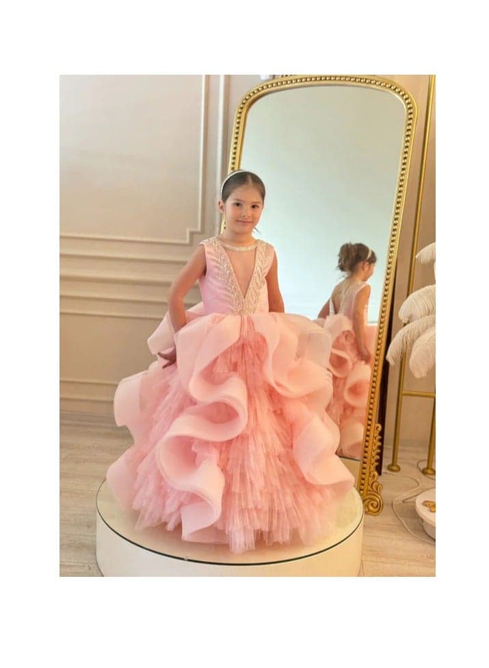 Glamour Pink Dress OZL 23012 Flower Girl Maxi - Image 1