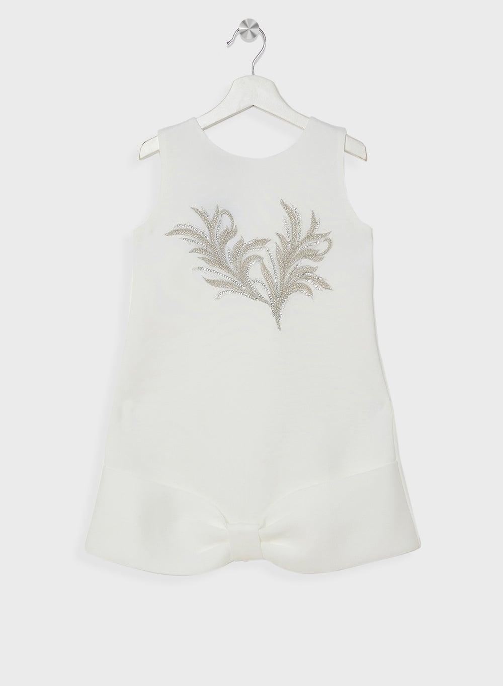 Girls Festive Bow Detail Sleeveless Mini Dress - Image 1