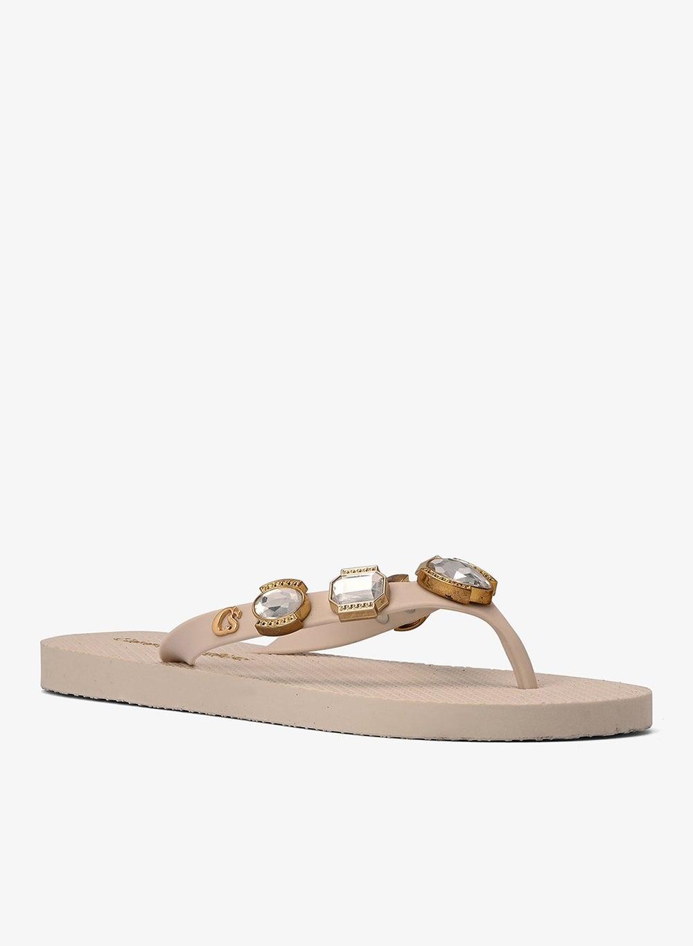 Off-White Rhinestone Flip-Flops Brazil Classic Fit - Image 1