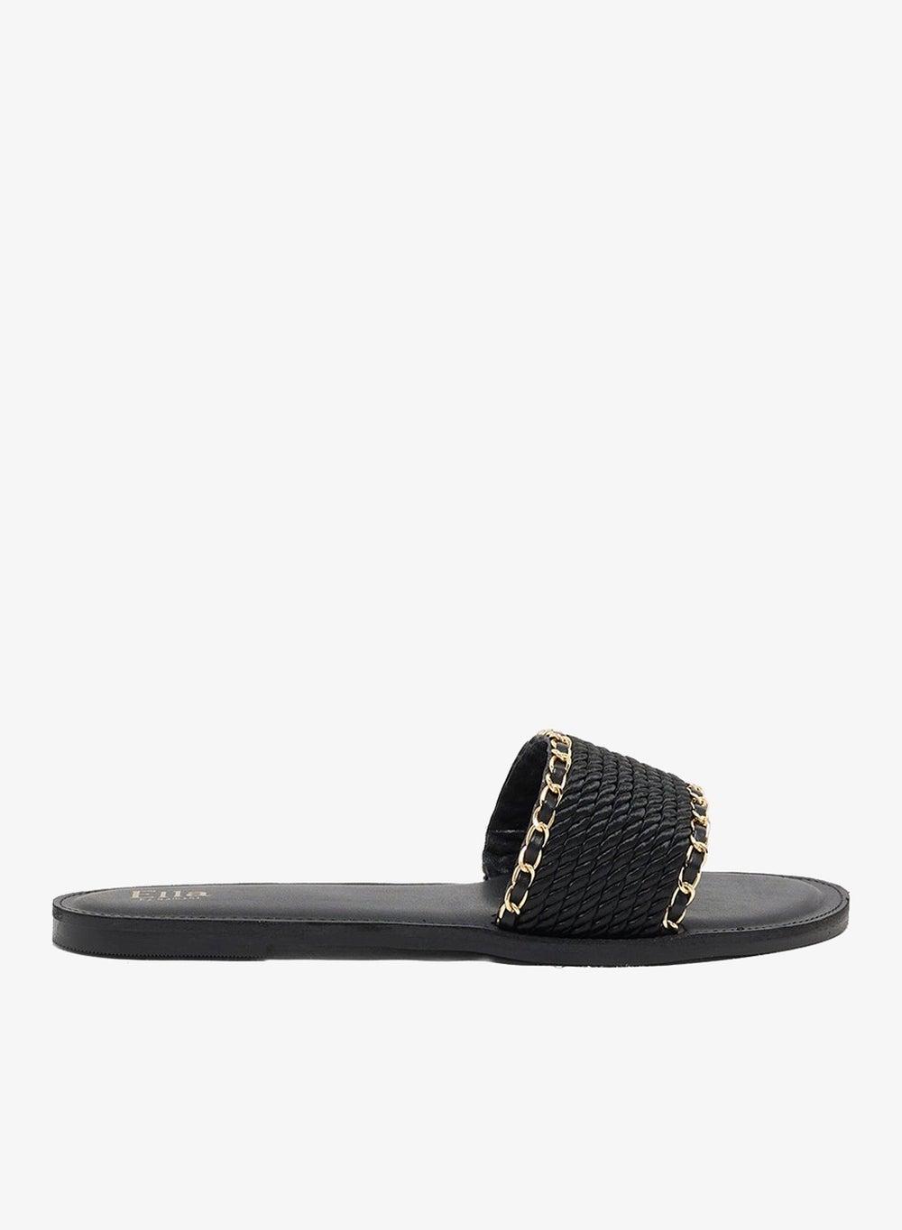 Vhlg53338 Black Flat Slip-On Sandals - Image 1