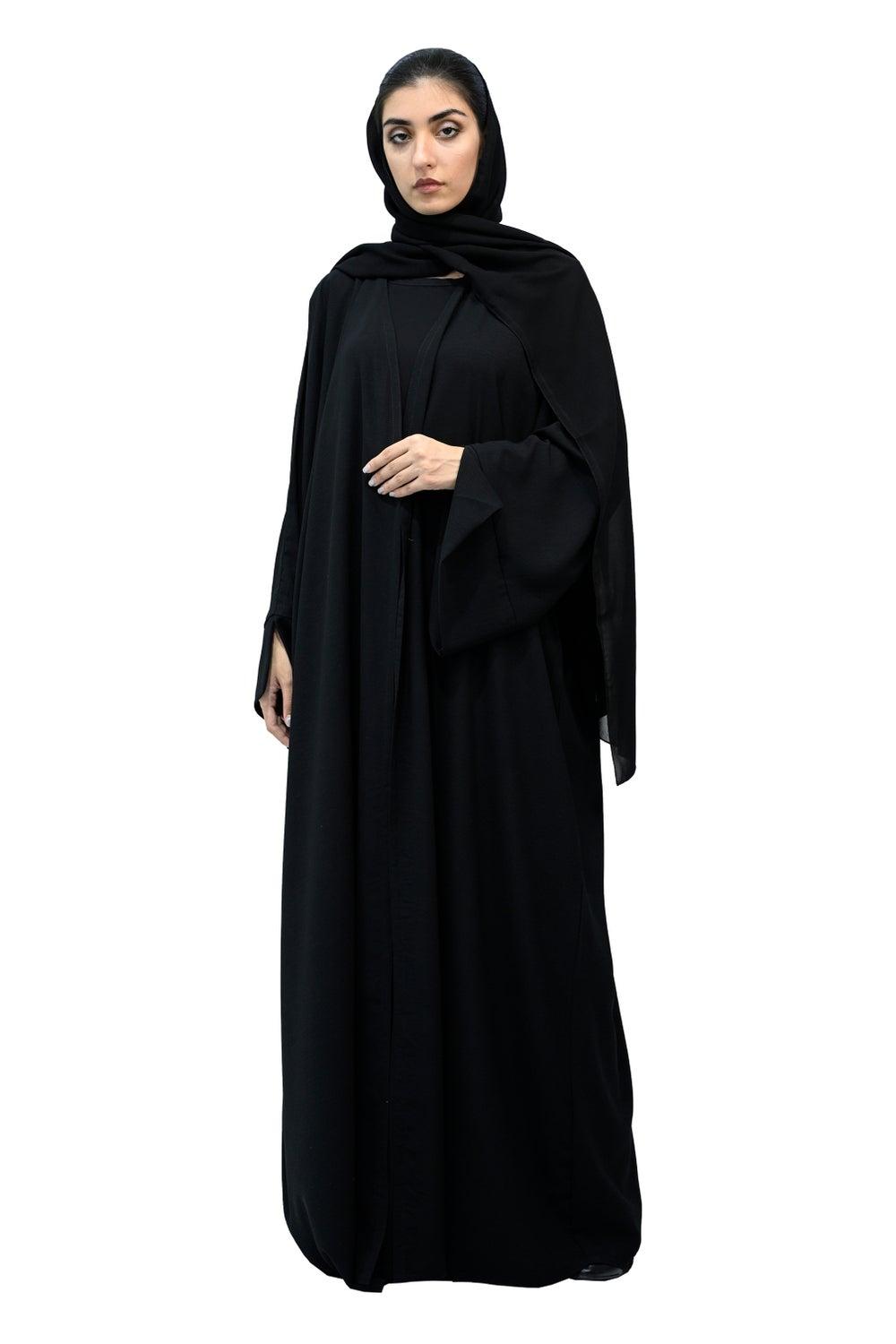 Raven Abaya 715 Elegant Cape Overlay Black - Image 1