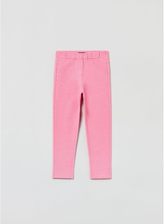 Ovs Pink Skinny Treggings with Faux Pockets - Image 1