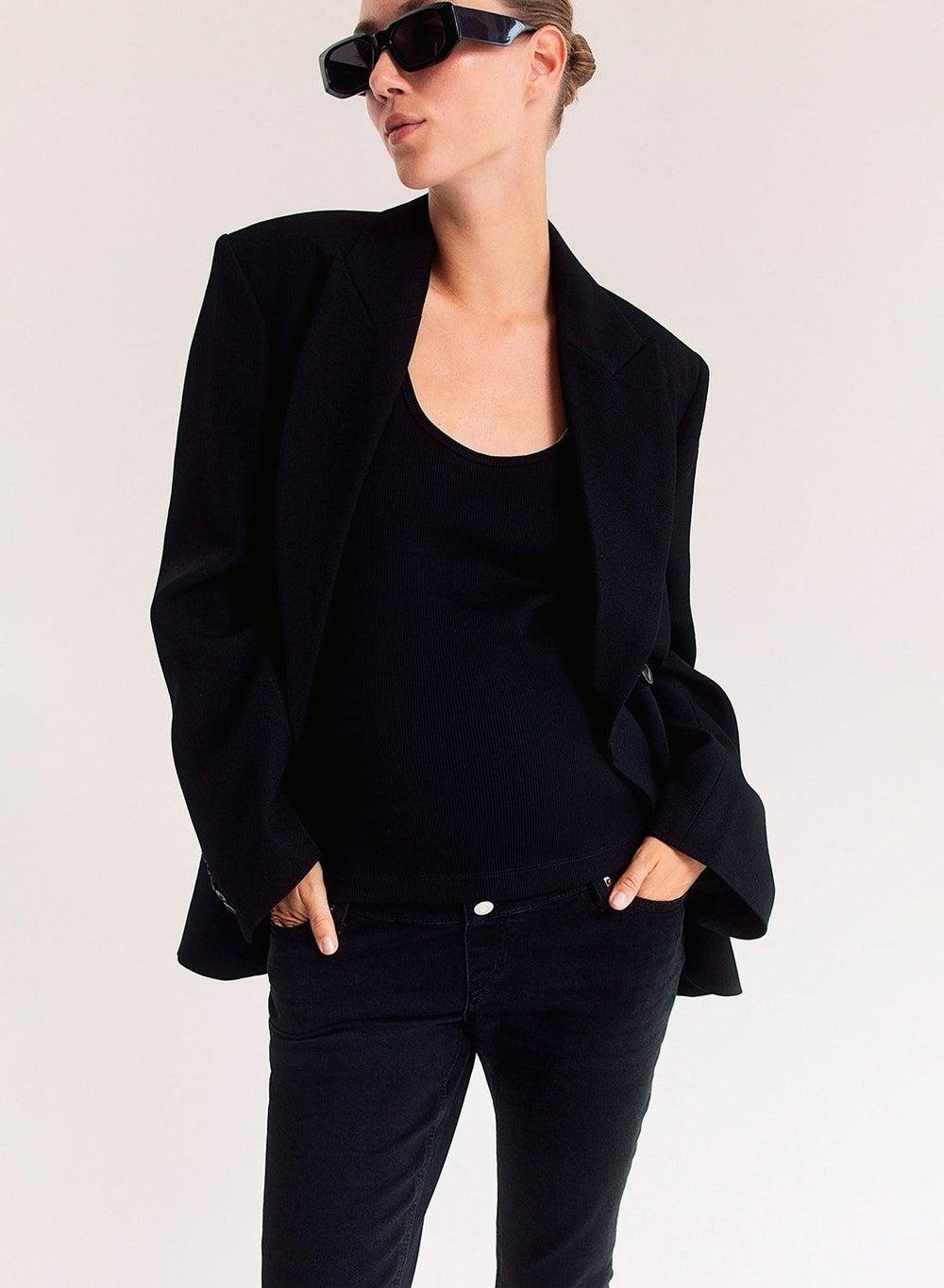 Mama Slim Ankle Jeans – Black Dark Straight Fit - Image 1