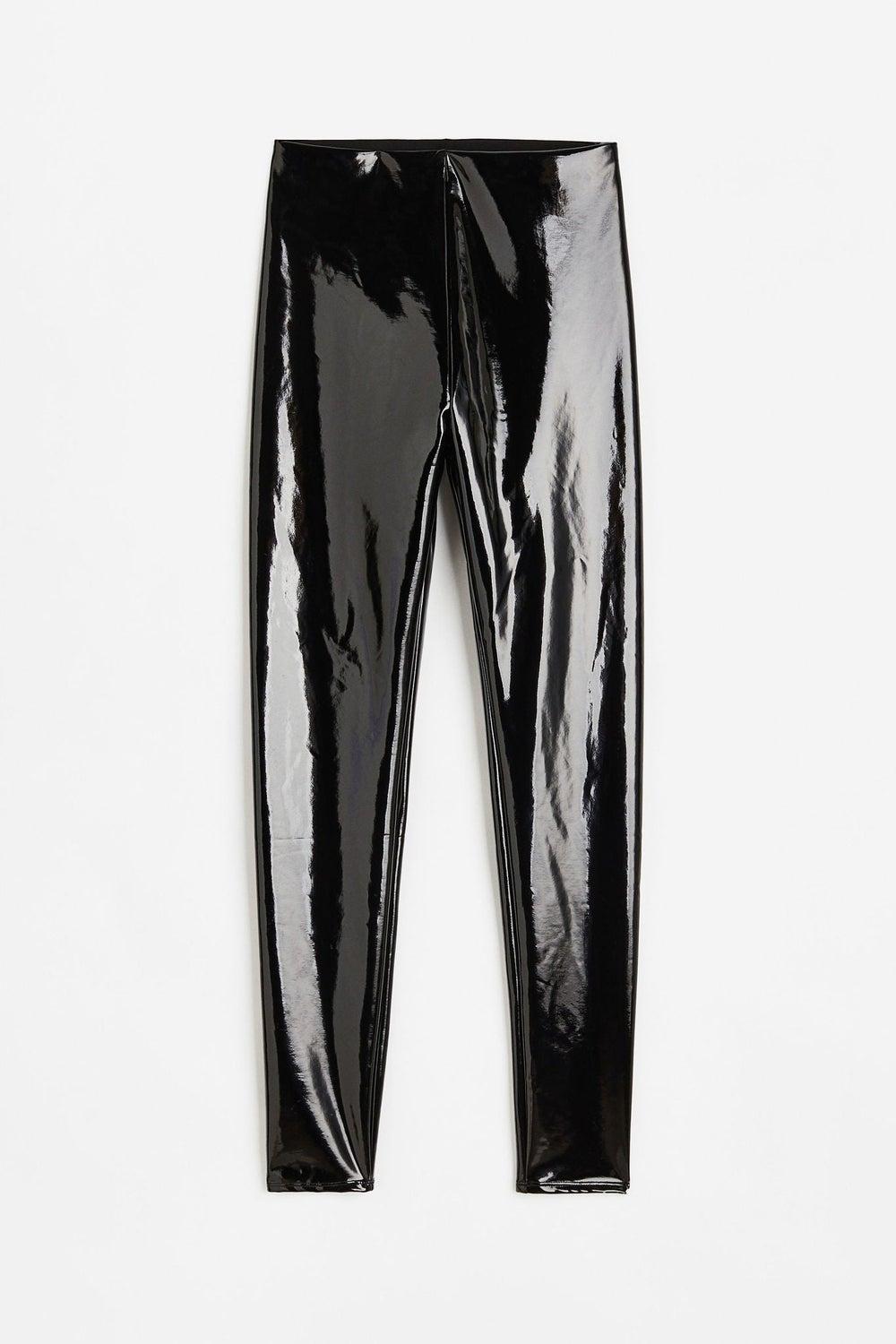 Black High-Rise Jersey Skinny Leggings - Image 1