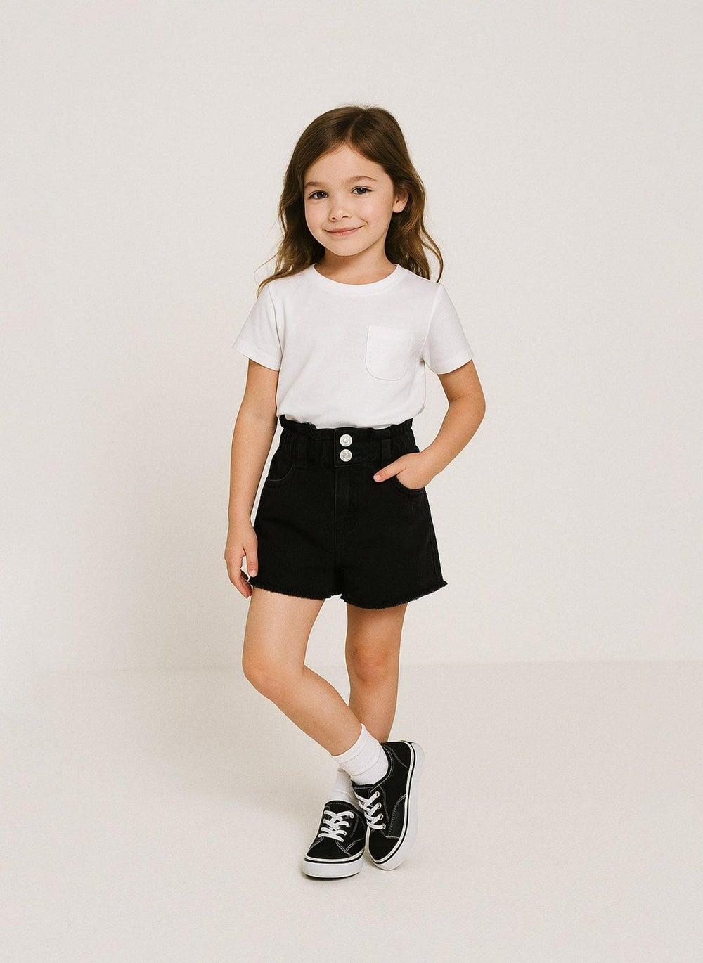 Girls Blue Denim Midi Skirt Double Button Waist - Image 1
