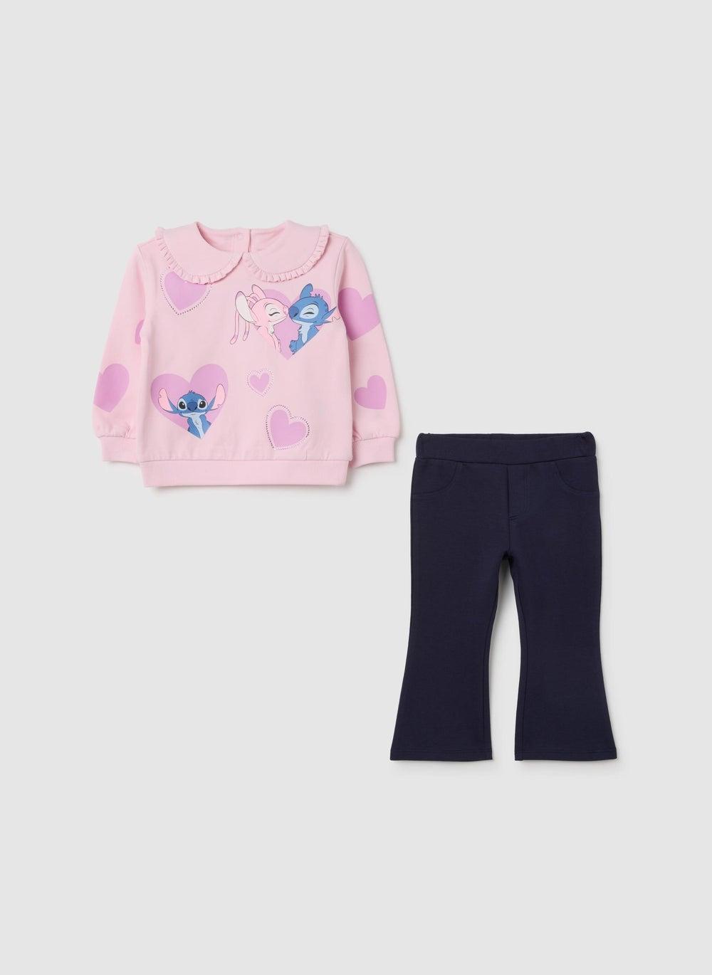 Girls Multicoloured Cotton Sweatshirt & Trousers Set - Image 1