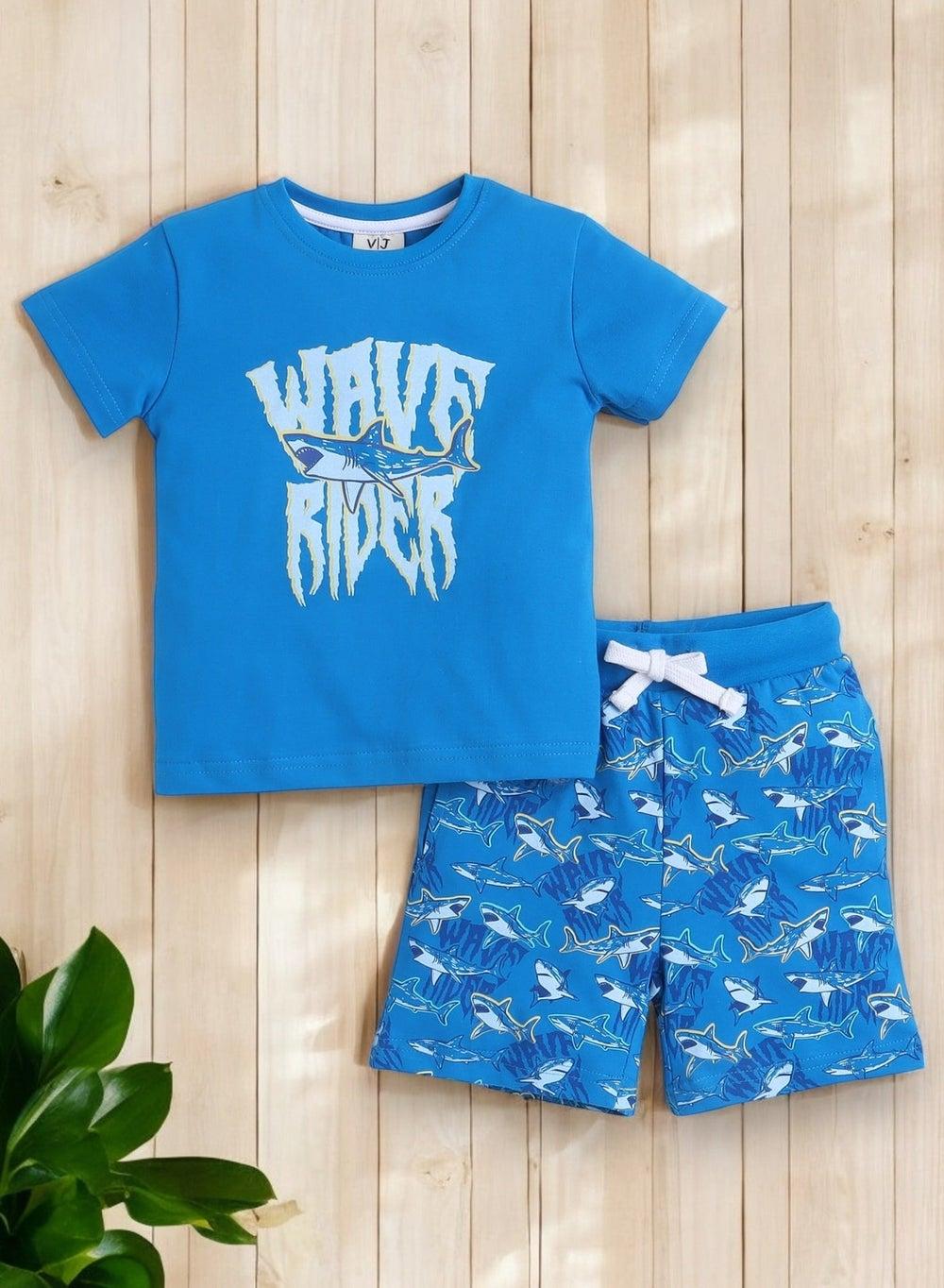 Victor and Jane Printed Cotton Pyjama Short Set - Image 1