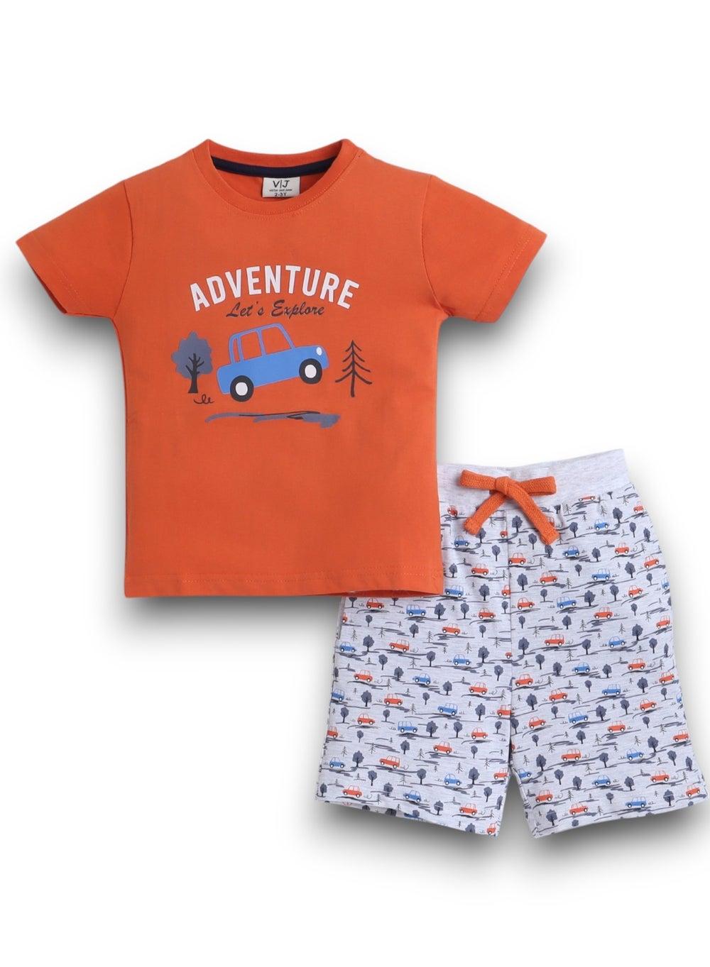 Victor and Jane Printed T-Shirt & Shorts Pyjama Set - Image 1