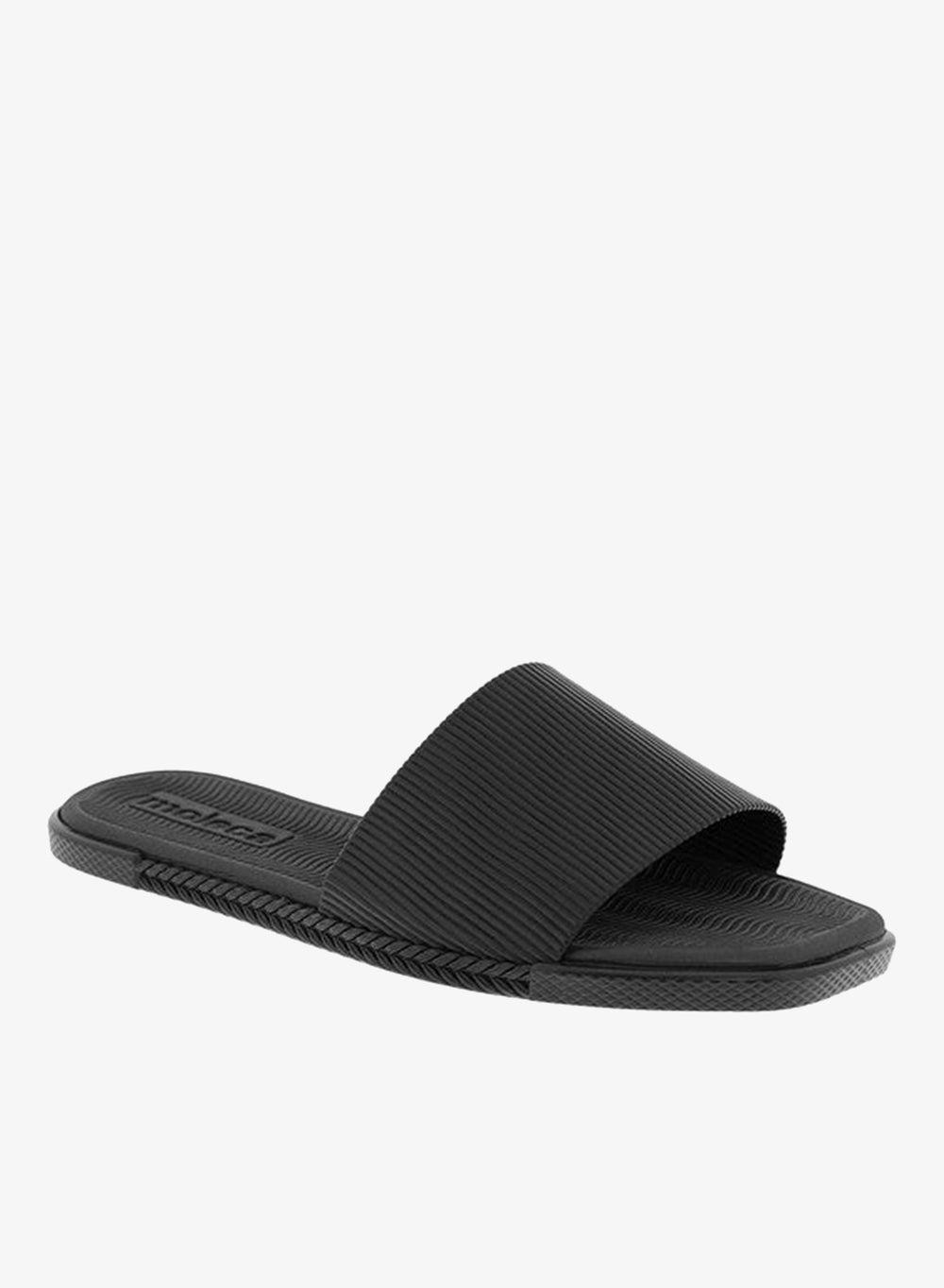 Black Brazilian Flat Sandals for Women Slip-On Comfort - Image 1