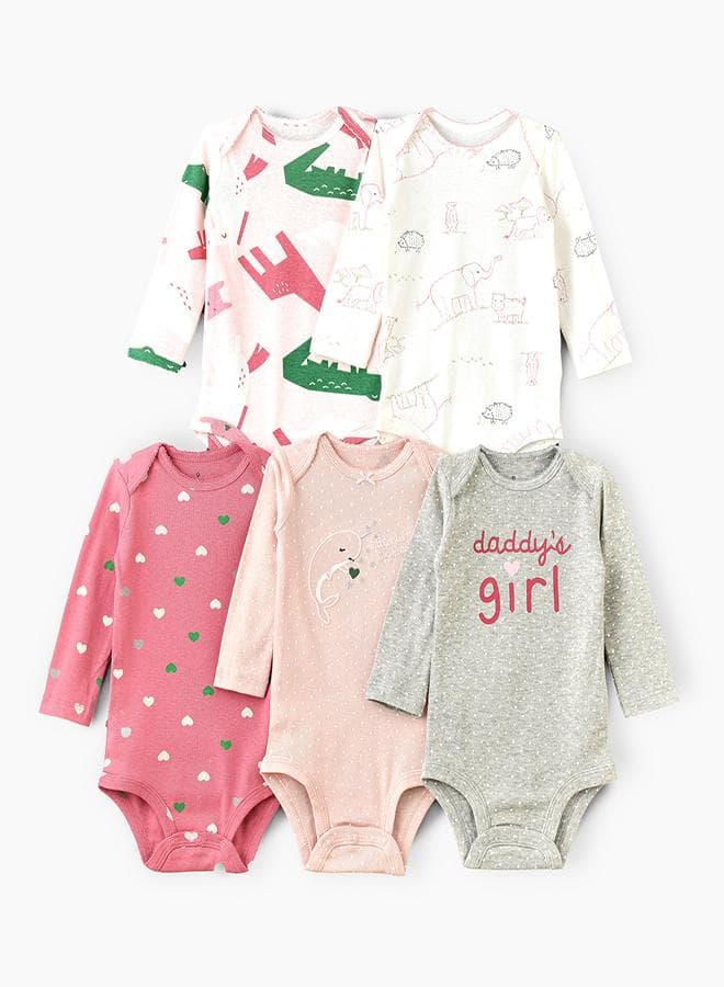 Sweet Animal & Heart Baby Bodysuit Set of 5 - Image 1