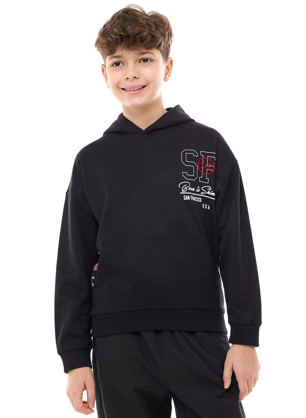 Boys' Graphic Chest Print Hoodie - Image 1