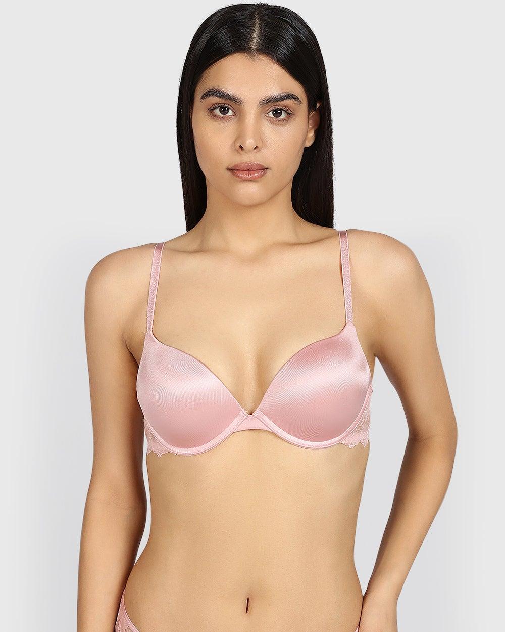 La Senza Hello Sugar Plunge Double Pushup Bra Pink - Image 1