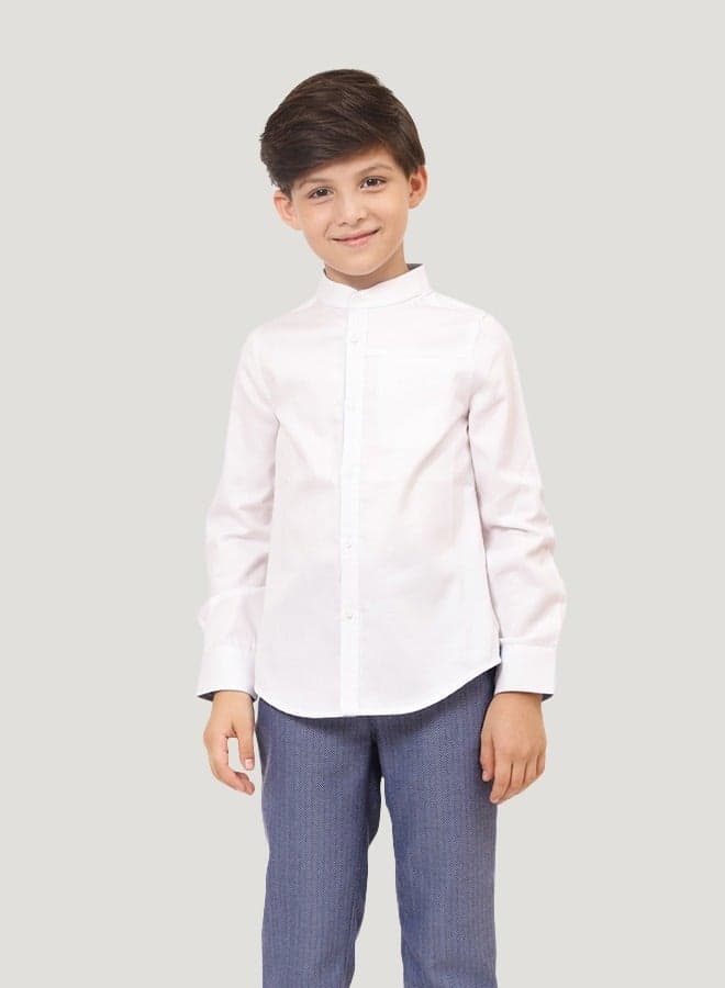 One Friday Boys White Classic Cotton Shirt - Image 1