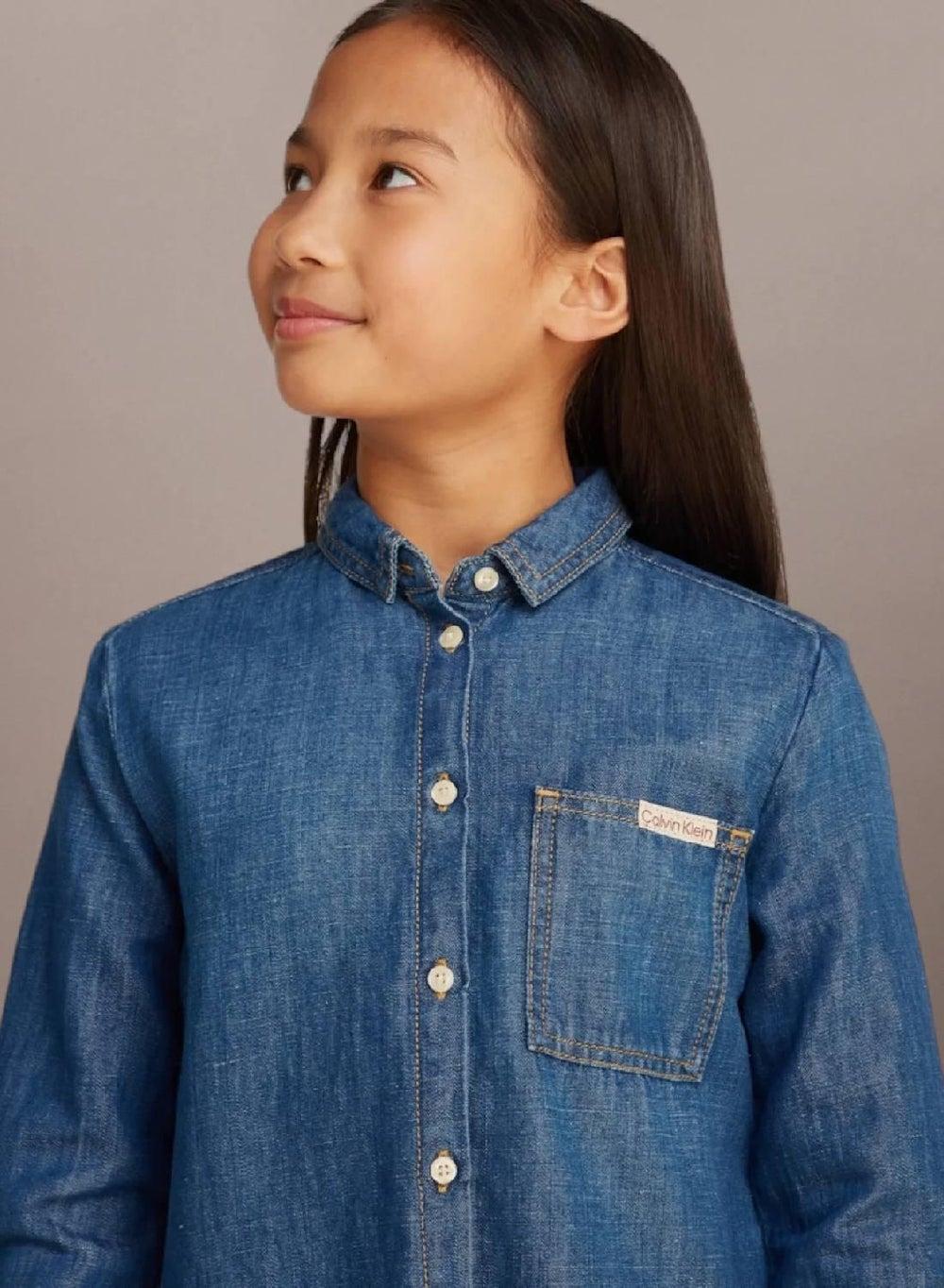 Calvin Klein Kids Cotton Blend Denim Shirt - Image 1