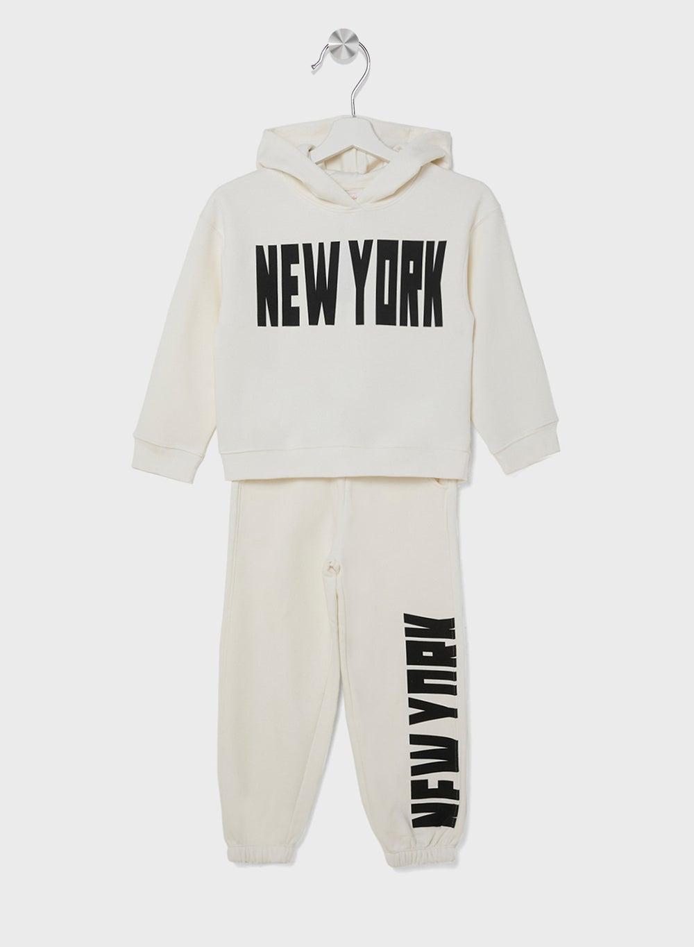 Girls New York Varsity 2pcs Hoodie Set - Image 1