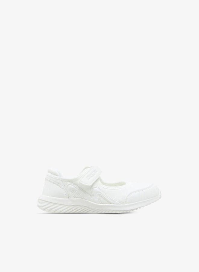 Girls' Textured School Shoes with Hook and Loop - Image 1