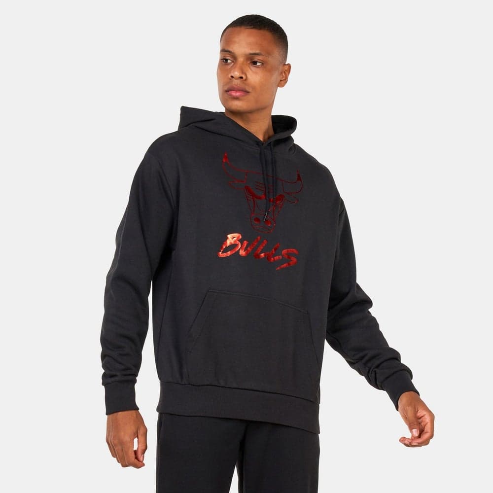 Chicago Bulls Metallic Logo Cotton Blend Hoodie - Image 1