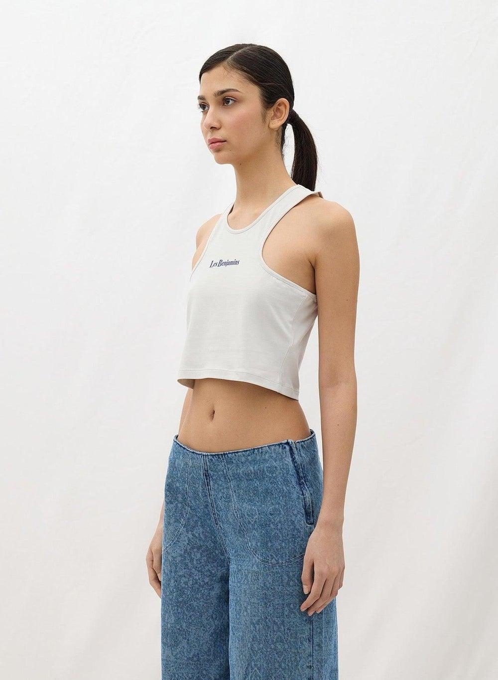 Light Clay Fitted Tank Top 004 with Logo - Image 1