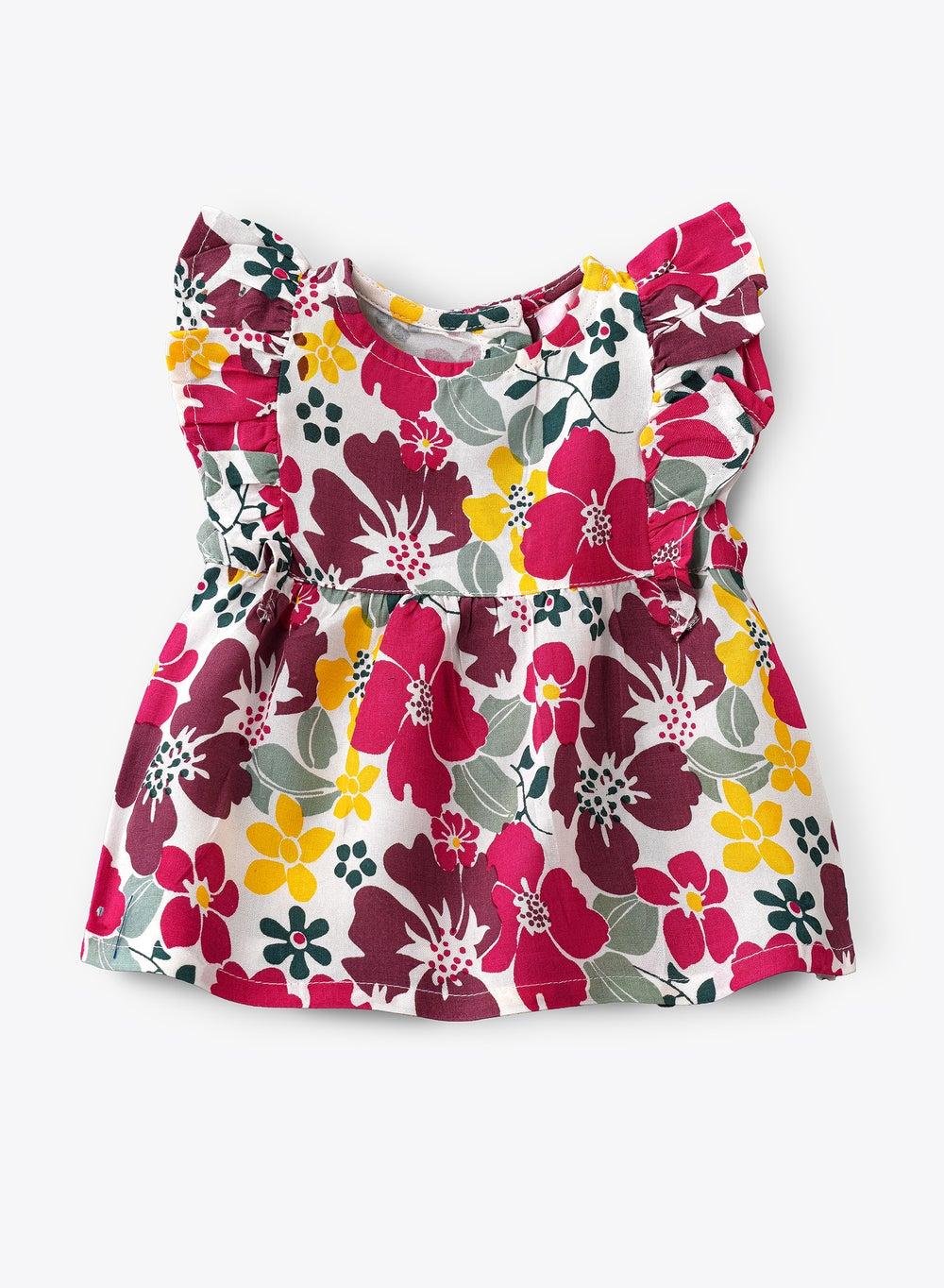 Infant Girls' Floral Ruffle Top - Image 1