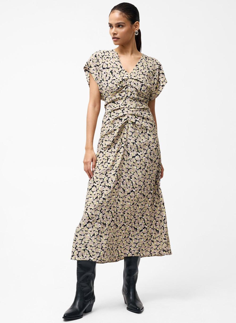 Lillian Eco Draped Front Midi Dress - Image 1